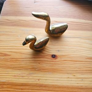 Set of brass geese ducks swans